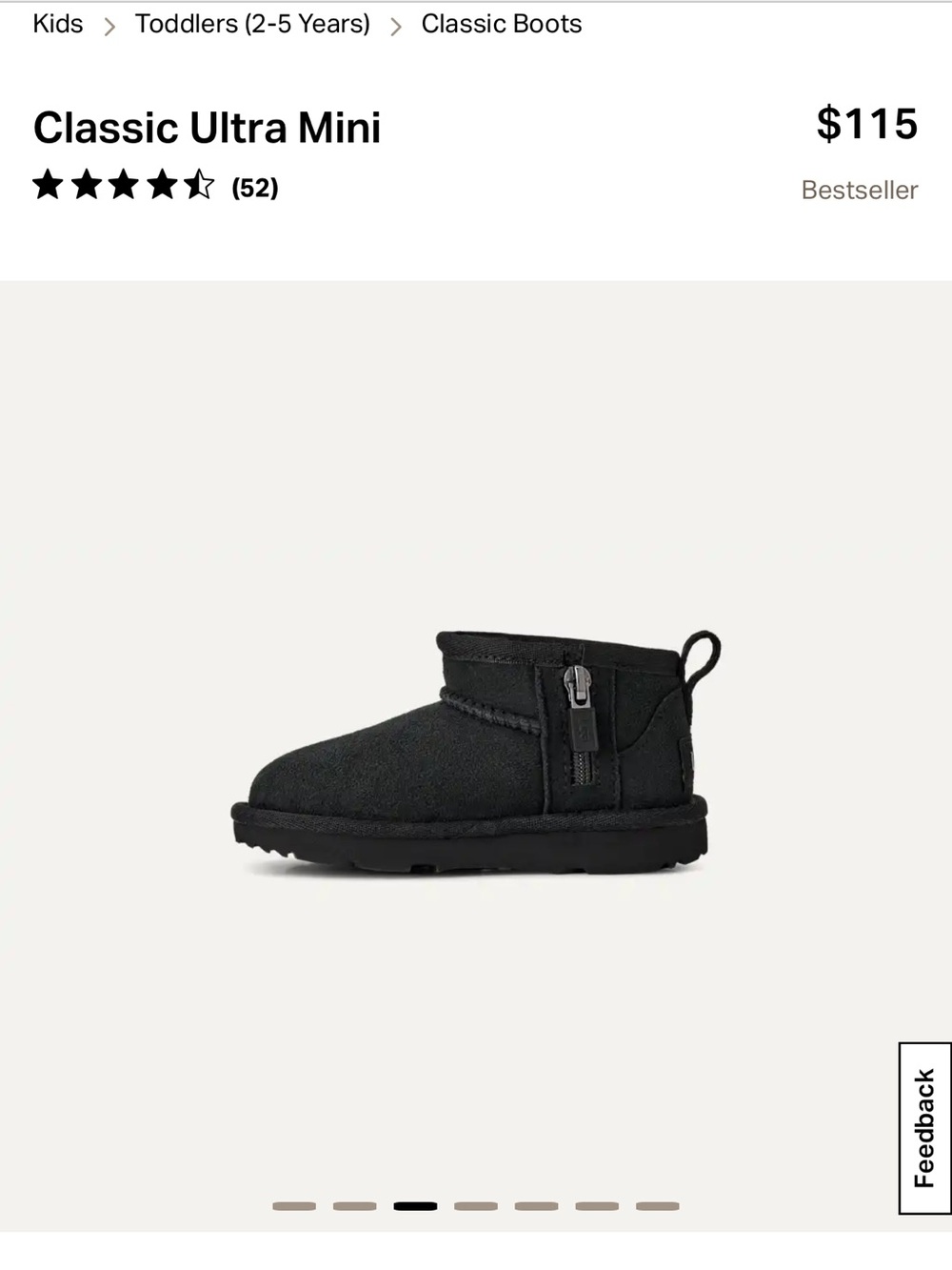 UGG Kids Classic Ultra Mini Boots in Black
